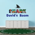 thumbnail image 3 of Personalized Name Animal Wall Decal Shark Fin Swimming in Water Custom Name Bedroom Wall Decal for boys and girls Shark Shark Themed Kids Room Décor - Size: 30 In x 18 In, 3 of 5