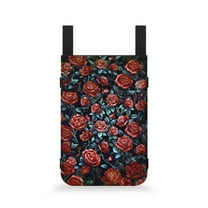 COEQINE Rose Crutch Pouch Compartments Adjustable Crutch Organizer Pouch with Key and Wallet Medical Crutch Accessories Crutch Storage Case for Rehabilitation Patients