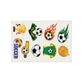 thumbnail image 2 of Juego de individuales temáticos de fútbol (1 unidad), manteles individuales de lino con diseños de balón, trofeo, portería y silbato, antideslizantes, fáciles de limpiar, 45x30 cm., 2 of 7