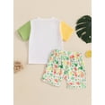 thumbnail image 6 of Baby Toddler Boy Shorts Set 6 12 18 24 Months 2T 3T 4T Short Sleeve T-shirts Tree Print Elastic Waist Shorts 2 Piece Summer Outfit, 6 of 9