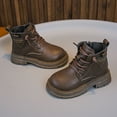 thumbnail image 4 of CAICJ98 Girl Toddler Boots Lace Up Combat Boot Side Zipper Comfortable Kids Boots Boys Brown (Little Kid/Big Kid),13.5, 4 of 5