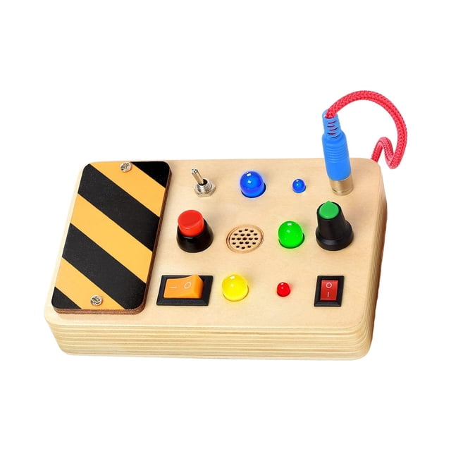 Botón Busy Board LED Montessori Busy Board Juego de cognición Actividad temprana Habilidades motoras Interruptor de luces LED Interruptores de juguete Baoblaze Material de tablero ocupado