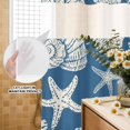 thumbnail image 3 of No Hook Shower Curtain, Lake Blue Starfish Coastal Shower Curtains for Bathroom with See Through Top Window, Shell Summer Beach Nautical Waterproof & Washable Bath Curtain 60"x72", 3 of 9