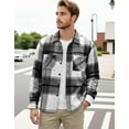 thumbnail image 3 of COOFANDY Casual Plaid Button Down Shacket for Men, 3 of 7