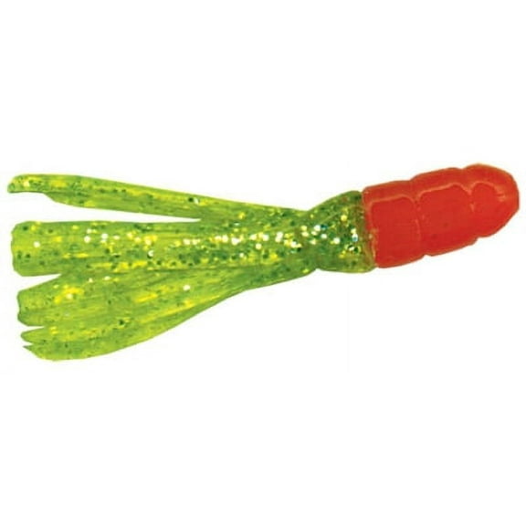 Arkie Lures Solid Body Fishing Tube, Color Red/Chartreuse