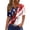 White, variant on Women's 250th Anniversary USA Shirt V-Neck Button Patriotic Star Print Short Sleeve T-Shirts Independence Day Top
