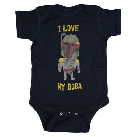 Star Wars Unisex Baby Boba Fett I Love My Boba Romper Snapsuit