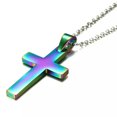 thumbnail image 5 of 20mm*35mm Cross Pendant Necklaces Stainless Steel Silver/Black/Rose Gold/Rainbow, 5 of 9