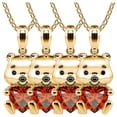 thumbnail image 1 of Cadenas y Dijes para Niña BearNeck01 4 Pzas Collar Oso/Corazón Dorado/Rojo Metal. High Monaco MXBRK-004, 1 of 3