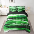 thumbnail image 2 of YST 7-Piece Green Ombre Abstract Ocean Wave Comforter Set, Full – Modern Art Design, 2 of 4
