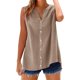 thumbnail image 1 of Vestidos Casuales Para Mujer, Blusas De Mujer De Moda Camiseta informal de verano para mujer, sin mangas, lisa, con cuello vuelto, 1 of 8