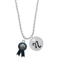 thumbnail image 1 of Delight Jewelry Silvertone Best in Show Blue Ribbon Silvertone Script Initial Disc - N - Charm Necklace, 20"+3", 1 of 4