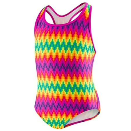 - Speedo® Girls 1-piece Swimsuit - Genie Geo (10, Multi)