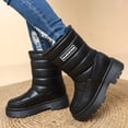 thumbnail image 4 of hzomhy Womens Mid Calf Snow Boots Round Toe Warm Lining Mid Heel for Cold Weather and Everyday Wear, 4 of 7