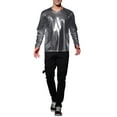 thumbnail image 2 of CAMISETAS DE HOMBRE INSPIRE CHIC Cuello Redondo Manga Larga Top Brillante S Gris, 2 of 7