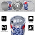 thumbnail image 4 of Pioneer Flower Floral Print Pattern 20oz Skinny Tumbler with Straw & Lid, Double Wall Vacuum Insulated Cup, Leak-Proof, Cup Holder Friendly, Hot 6H Cold 12H, 4 of 6