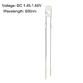 thumbnail image 3 of 10 Pack 3mm 850nm IR Emitter Diode LED Infrared Emitter Light Emitting Diodes Clear Round Head, 3 of 5