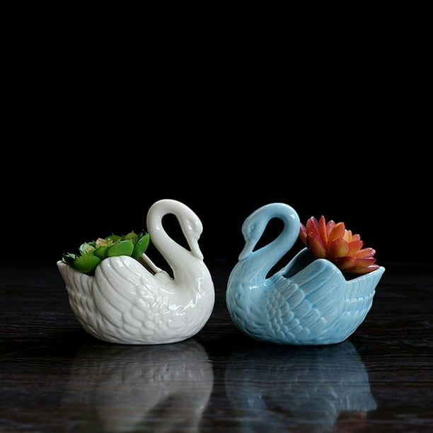 2 uds Macetas Suculentas Cola Cisne Soporte para Plantas Decoración de Flores