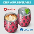 thumbnail image 4 of Halloween Pattern 12oz Stainless Steel Insulated Wine Tumbler with Lid and Straw – Double Wall Vacuum Mug for Hot & Cold Drinks, 304 Steel Interior, Sweat-Free Design. Trick or Treat !, 4 of 5