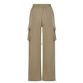 thumbnail image 4 of Kaemgyyd Cargo Pants Women Baggy Trendy Elastic Waist Wide Leg Trousers with Pockets Casual Solid Color Athletic Hiking Clothing, 4 of 4