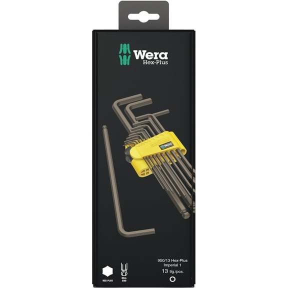 Wera Tools 950/13 Hex-Plus Imperial 1 Blacklaser Sb L-Key Set 13Pc