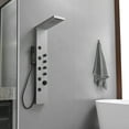 thumbnail image 2 of 5-Jet Rainfall Shower Panel System with Rainfall Waterfall Shower Head and Shower Wand in Black Nickel, 2 of 13