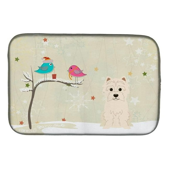 Carolines Treasures BB2514DDM Christmas Presents Between Friends Westie Dish Drying Mat