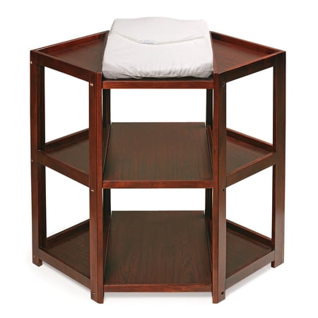 Badger Basket Diaper Corner Baby Changing Table, Cherry, Includes Pad