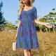 thumbnail image 5 of Vestido de manga corta con dibujo de Aspidonia de Haeckel, ropa de mujer, vestido de noche elegante de Corea., 5 of 8
