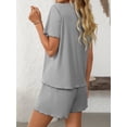 thumbnail image 6 of EASYBRA Women Pants Suit Solid Color Casual Two Piece Outfit Three Quarter Sleeve and Pants All Season S-XL, 6 of 7
