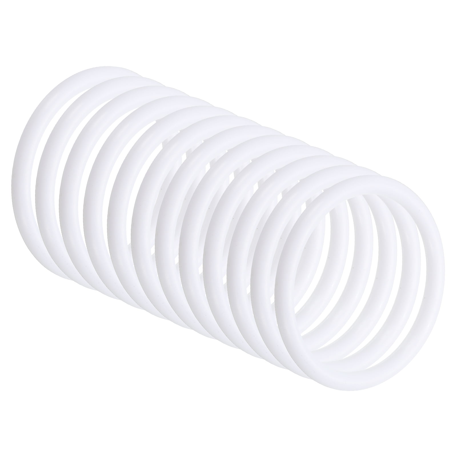 Uxcell 2.4 Inch Dream Catcher Rings, 12 Pcs Plastic Macrame Wreath Floral Round Ring Hoop, White