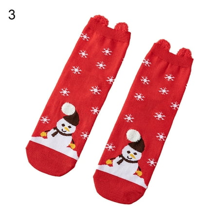 

harmtty 1 Pair Christmas Socks Breathable Fine Stitch Decorative Anti-slip Christmas Socks for Friends