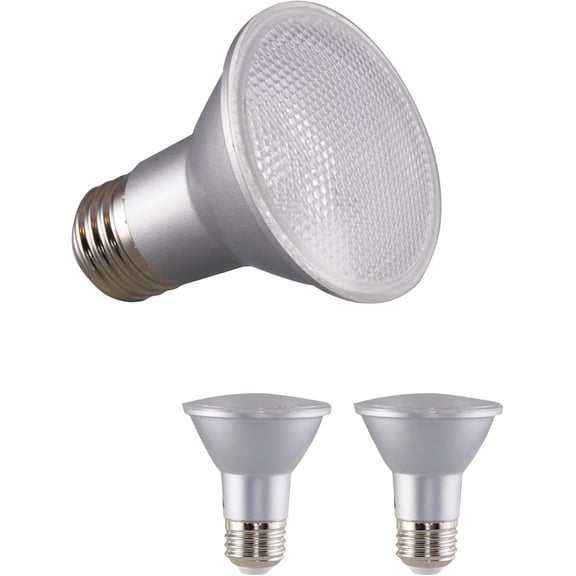 Satco 6.5W PAR20 LED Light Bulb 4000K Cool White 520 Lumens 40 Degree Beam E26 Medium Base 90 CRI Dimmable Wet Rated Enclosed Fixture Rated 120V S29408 (2 Pack)