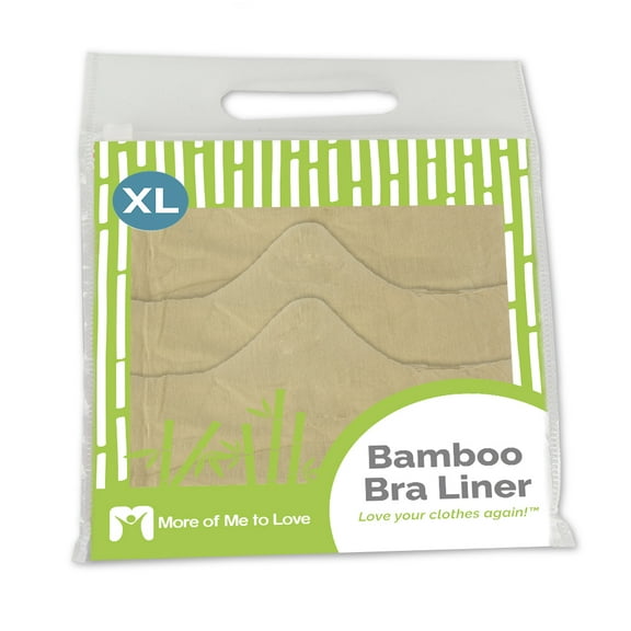 100% Pure Bamboo Cotton Bra Liner (Beige, 3-pk, XL) - Wicking, antibacterial, odor-proof
