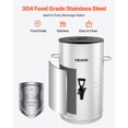 thumbnail image 3 of VEVOR Ice Tea Dispenser 4 Gal/15L for Iced Tea Juice Coffee 304 Stainless Steel, 3 of 9