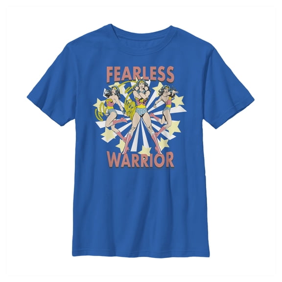 Boy's Justice League Fearless Warrior  Graphic Tee Royal Blue Medium