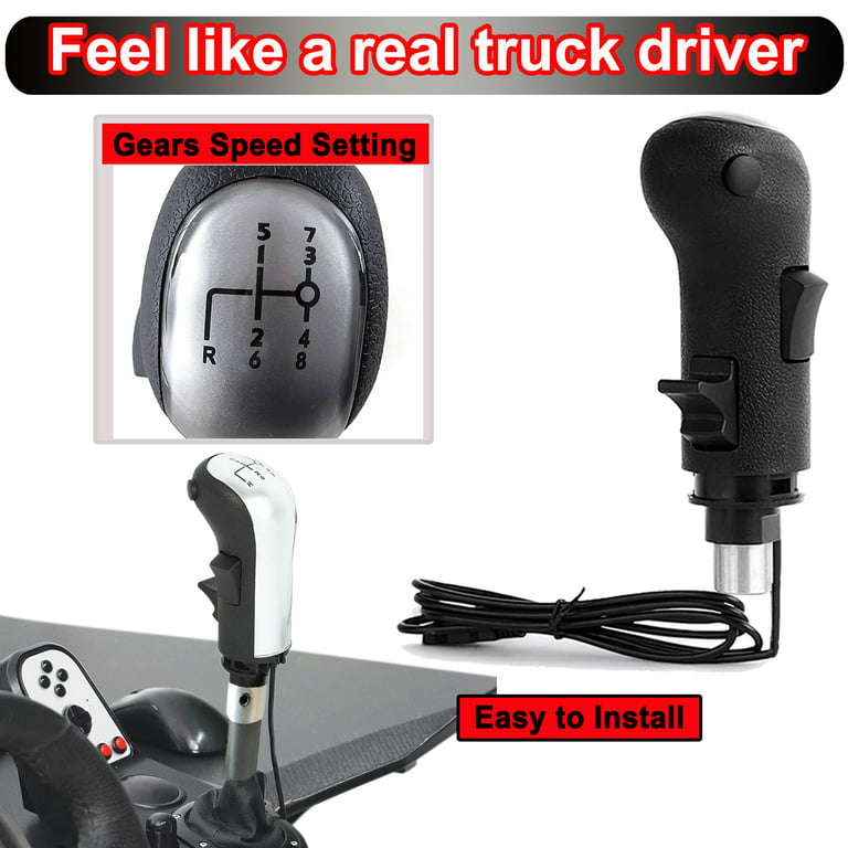 Beskæftiget meget løst USB Truck Simulator Shifter Gearshift Knob for ATS & ETS2; H Gearshift  Shifter Knob Racing Shifter Only PC For THRUSTMASTER TH8A For Logitech G29  G920 G923 For FANATEC SQ PXN A10 Shifter,Silver -