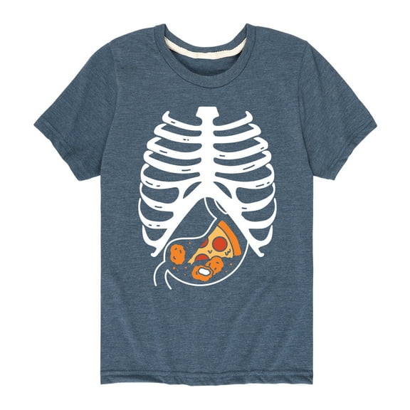 Instant Message - Pizza Nuggets Skeleton - Toddler & Youth Short Sleeve Graphic T-Shirt