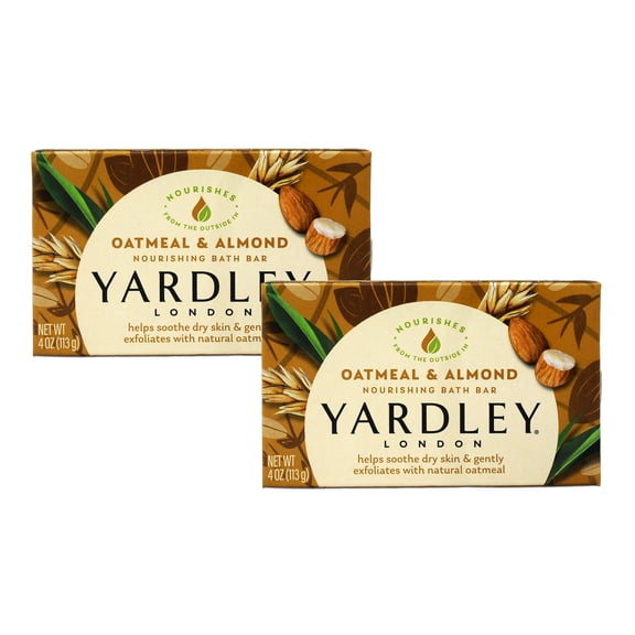 Yardley London Oatmeal & Almond w/ Natural Oatmeal, 120 g / 4.25 oz-Pack of 2