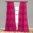 thumbnail image 4 of Ambesonne Victorian Curtains, Monotone Floral Swirls, Pair of 28"x63", Magenta Hot Pink, 4 of 4