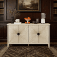 thumbnail image 4 of Gewnee 4-Door Sideboard Buffet Cabinet with Storage, Carved Modern Coffee Bar Cabinet with Adjustable Shelves for Living Room, Dining Room and Kitchen, 4 of 20