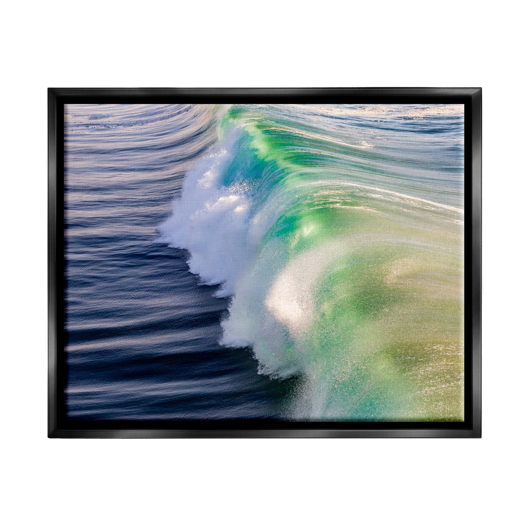 Stupell Industries Rolling Sea Waves Deep Ocean Water Photography Photograph Luster Gray Floating Framed Canvas Print Wall Art, Design by Jeff Poe Photography