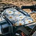 thumbnail image 4 of Renewold Waterproof ATV Seat Cover 25.2x10 Inch, Universal Four Wheeler Seat Cover Stretch Fit for Honda/Yamaha/Polaris, Elastic Edge Mud/Snow Protector, Heavy Duty, Daisy Blue, 4 of 7