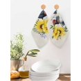 thumbnail image 2 of Sunflowers Rooster Kitchen Dish Towels for Drying Dishes Set of 3, Watercolor Leaves Retro Art Rustic Waffle Weave Microfiber Hand Tea Bathroom Towels Quick Dry & Absorbent Towel 12x12, 2 of 7