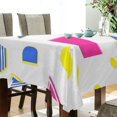 thumbnail image 5 of Yayeee Tablecloths 60" x 60" Rectangle Wrinkle Resistant Party Table Cover, Yellow Retro Round, 5 of 8