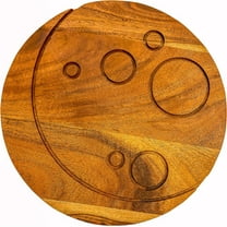 Acacia Wood Halloween Full Moon Cutting Board with Groove for Festive Decor and Appetizer Serving Tray (10.75"L x 10.75"W)