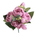 thumbnail image 1 of Cateissary Ramo de rosas persas filipinas artificiales de 5 cabezas, simulación para el hogar, decoración para fiesta de boda, flores falsas de Flores artificiales violeta Cateissary HA6434-04B, 1 of 6