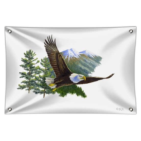 Bald Eagle Flying Over the Mountains Scenic Home Business Office Sign