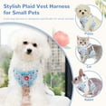 thumbnail image 7 of Cute Small Dog Harness and Leash Set with Bag No Pull Puppy Cat Vest Harness Adjustable Soft Breathable Plaid Flower Pet Bunny Harness for Small Dogs Cats Rabbits Shih Tzu Yorkies, 7 of 7