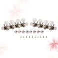 thumbnail image 2 of MasteelfCA 2pcs Mandolin Guitar Machine Heads Tuning Peg 4L and 4R Mica Color Round Button Tuner GC602 (Silver), 2 of 8
